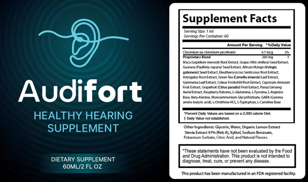 AudiFort supplement facts