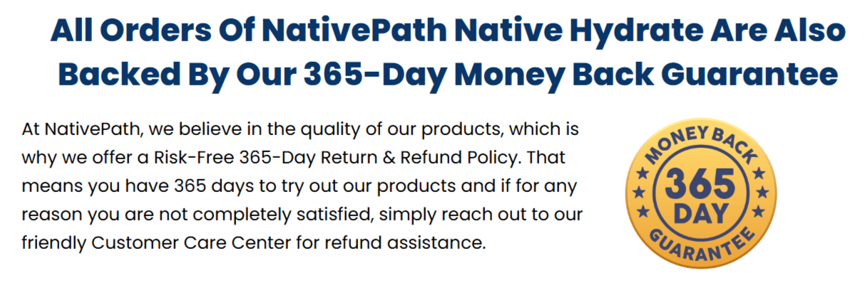 Native Path Native Hydrate money back