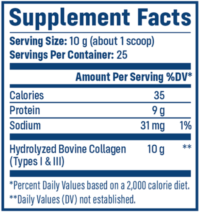 NativePath Collagen Peptides supplement facts